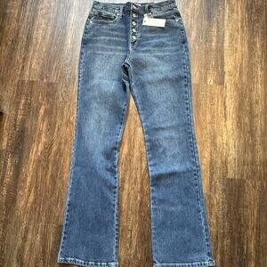 Size 11/29 KanCan 90s High Rise Wide Leg Jeans Button Fly 100% Cotton NWT $70